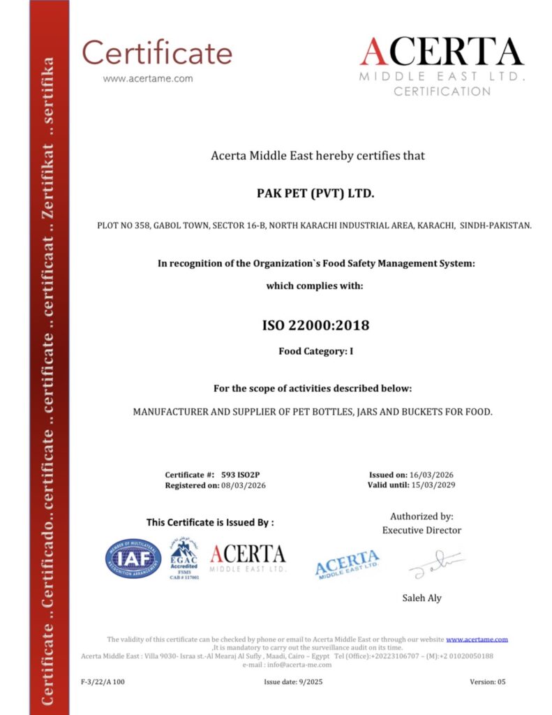 Pakpet ISO 22000:2018
